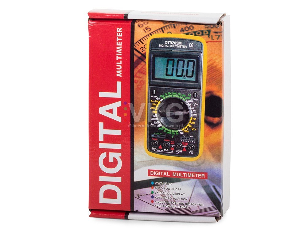 cyfrowy multimetr temperaturą DT9208A wyświelacz LCD sonda